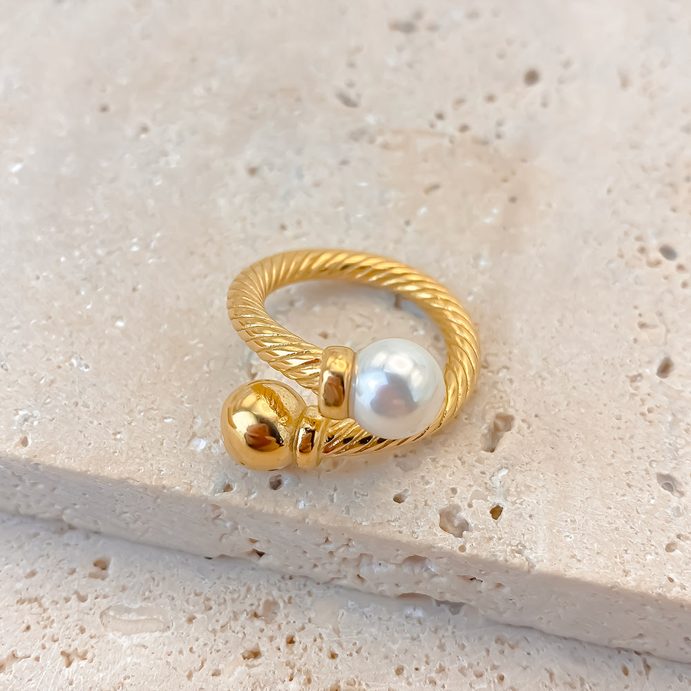 Golden Pearl Ring