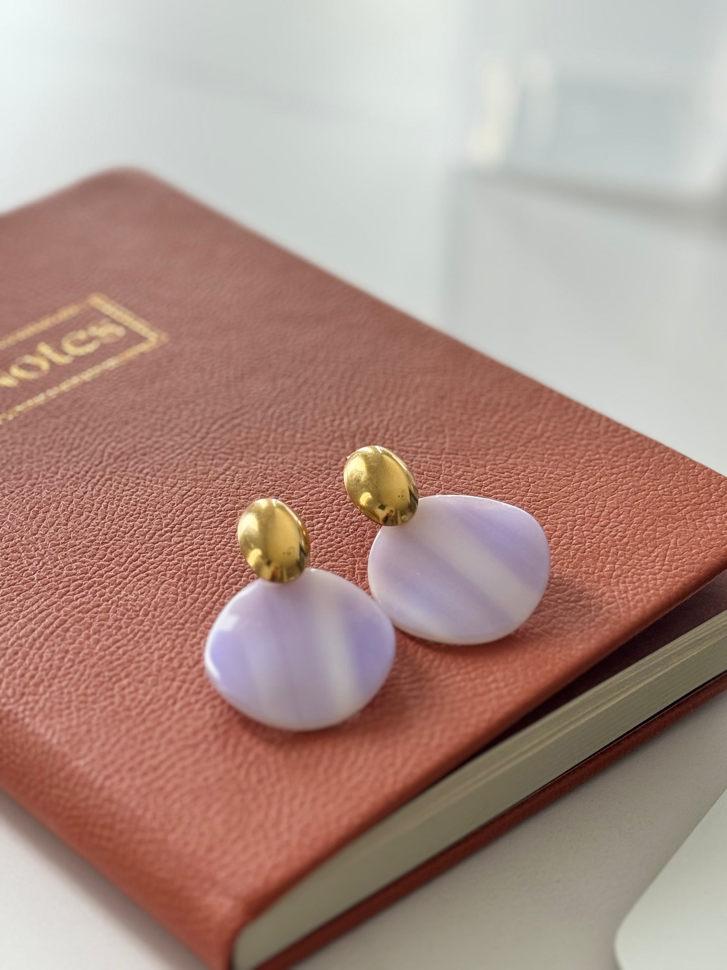 Round Purple Earrings