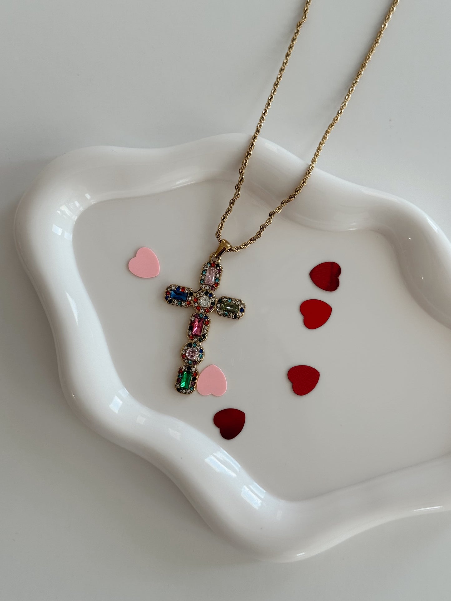 Iris Cross Necklace